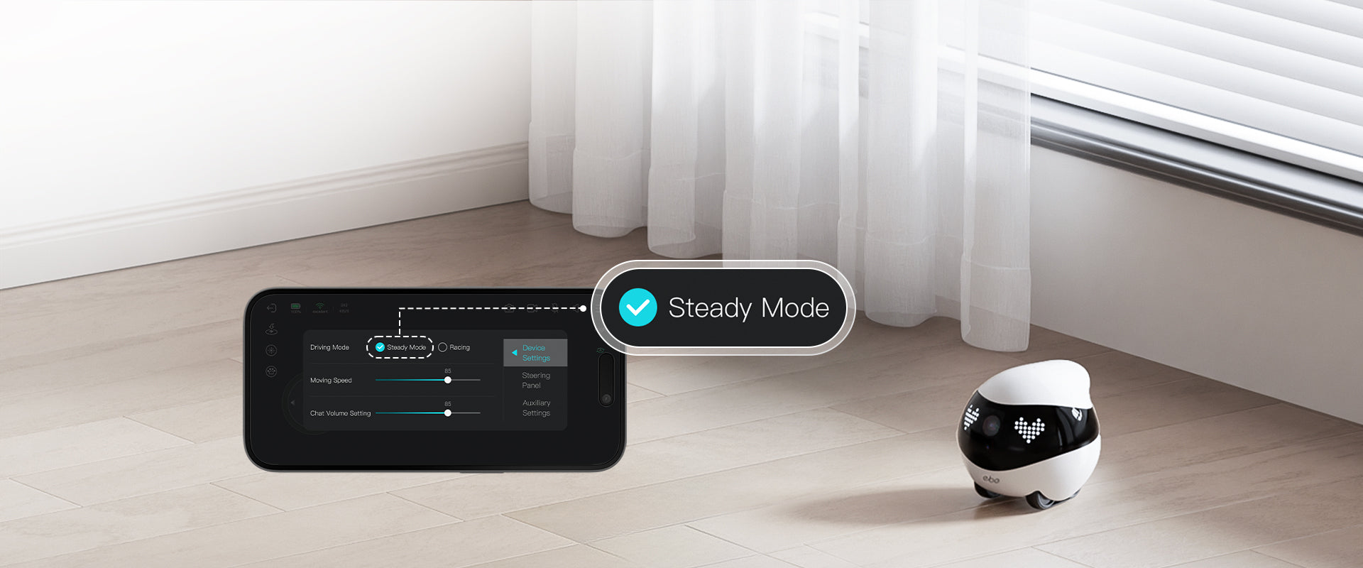 EBO Air 2 companion robot: Steady Mode