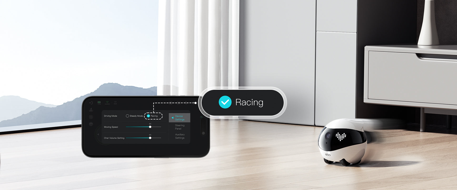 EBO Air 2 companion robot: Sport Mode