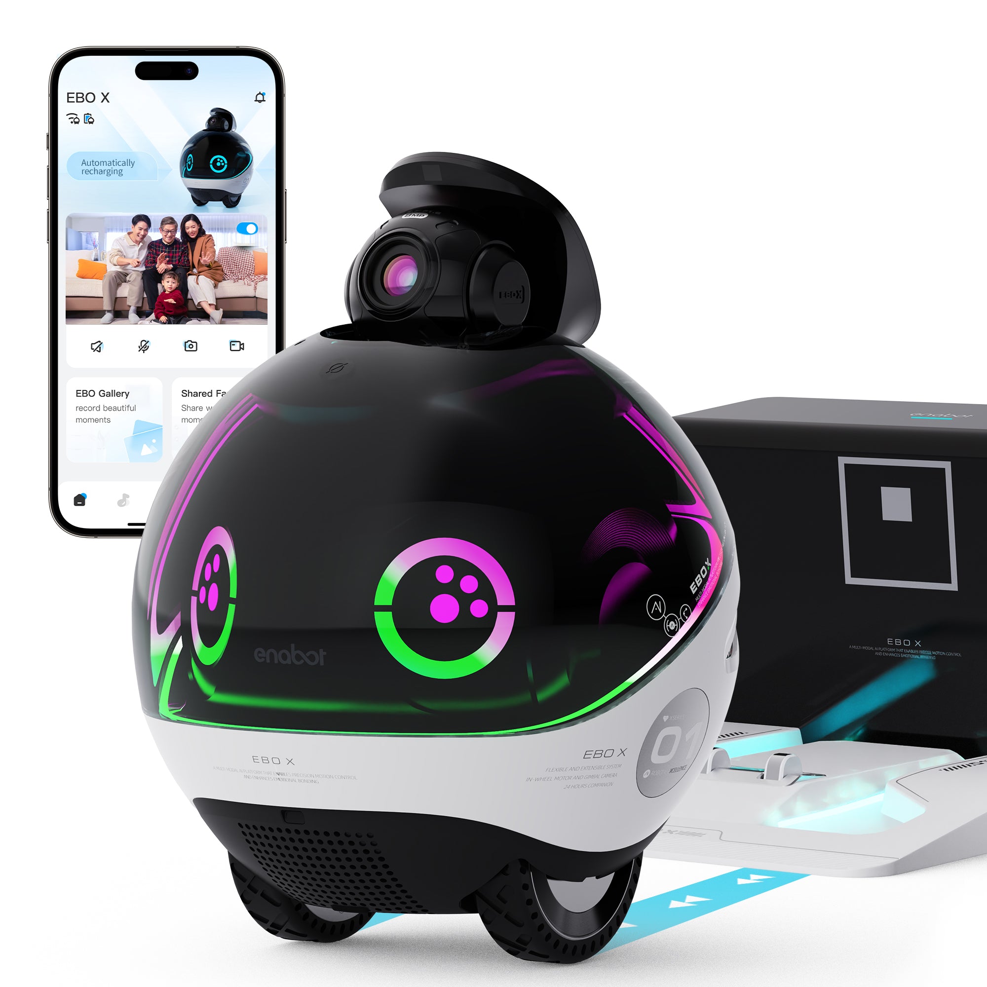 Enabot EBO X Smart Home Companion Robot with Alexa Built-in.