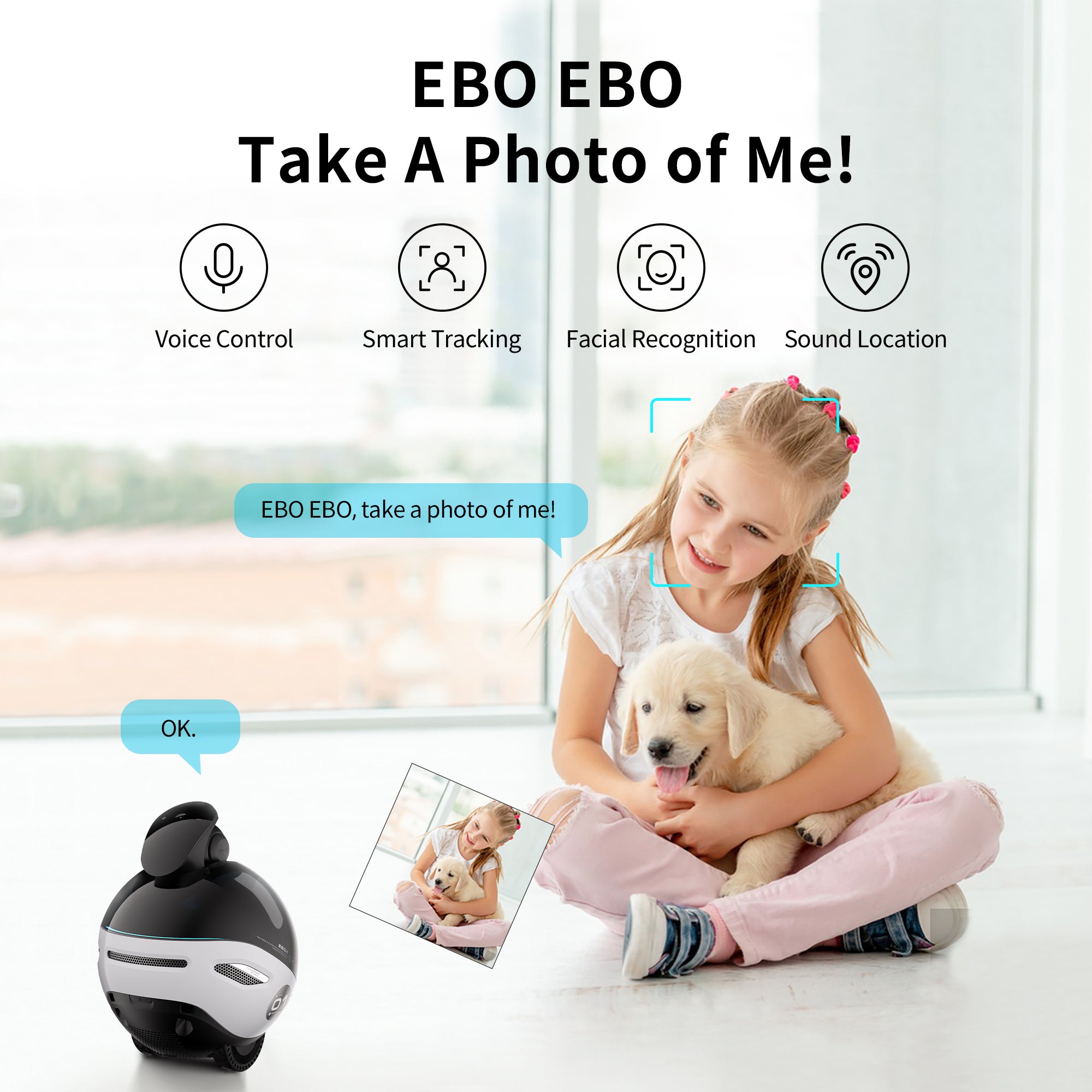 Enabot EBO X Smart Home Companion Robot with Alexa Built-in.