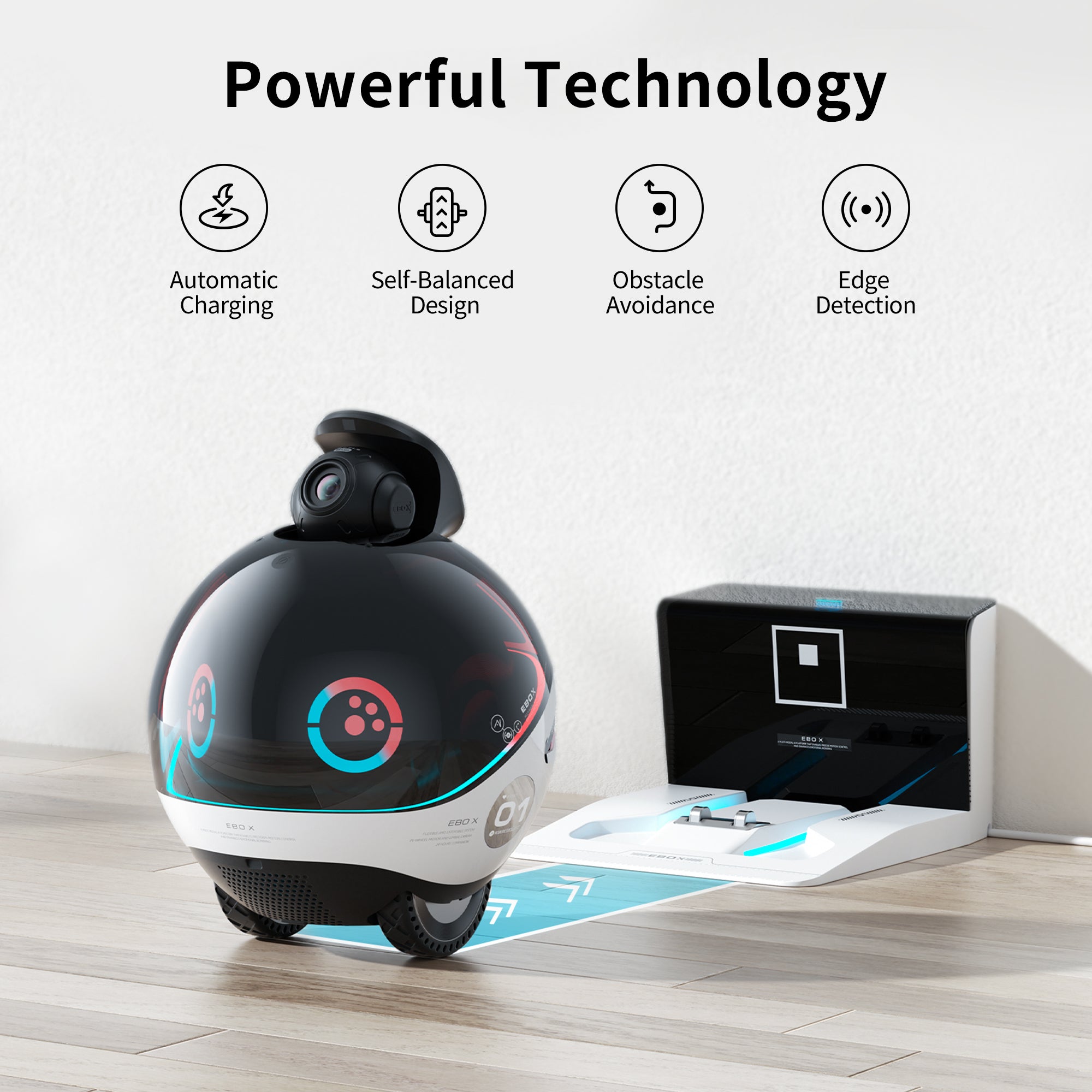 Enabot EBO X Smart Home Companion Robot with Alexa Built-in.
