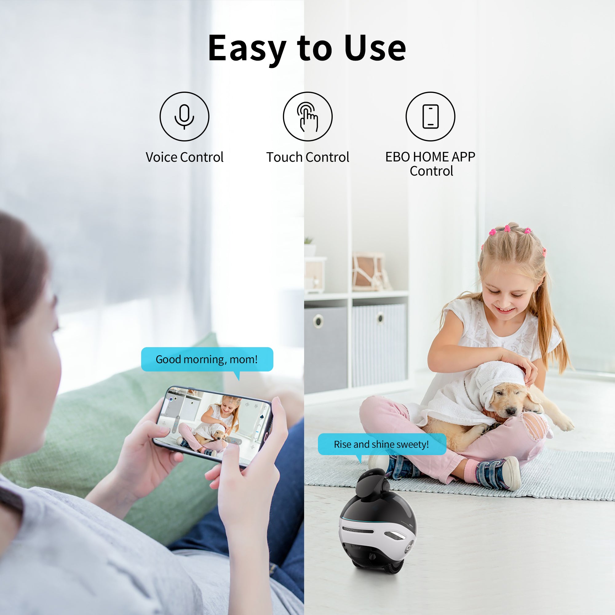 Enabot EBO X Smart Home Companion Robot with Alexa Built-in.
