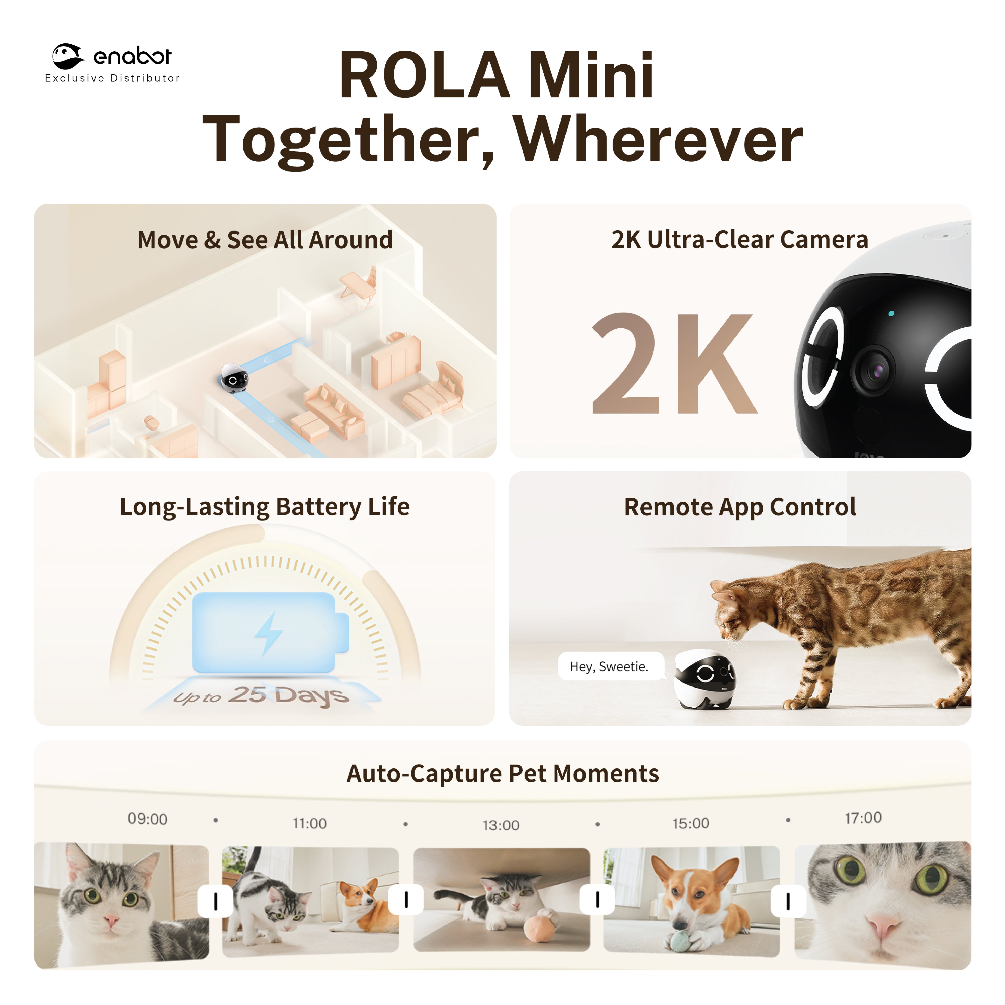 Enabot ROLA Mini 2K Camera Robot