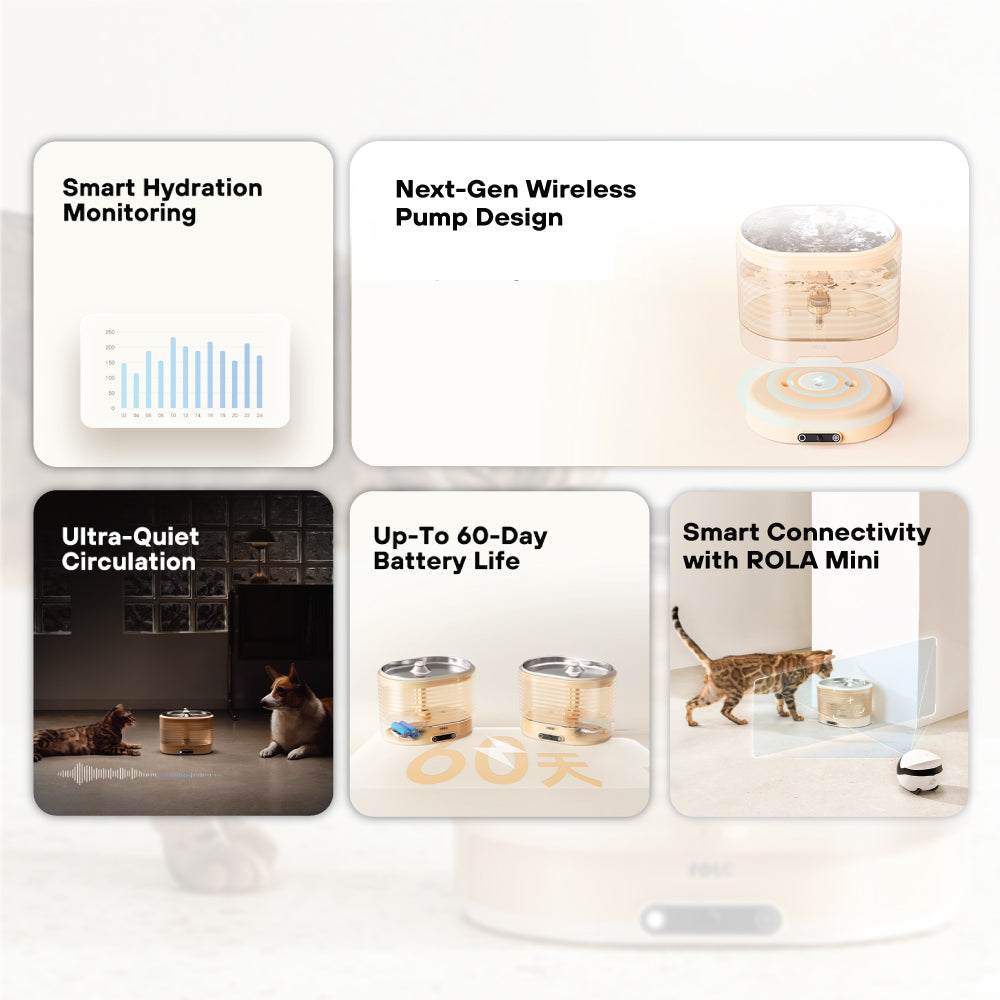 Enabot ROLA Smart Water Fountain (Plug-In/Cordless)